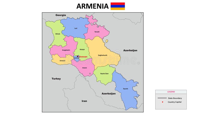 Vector Map of Armenia Political