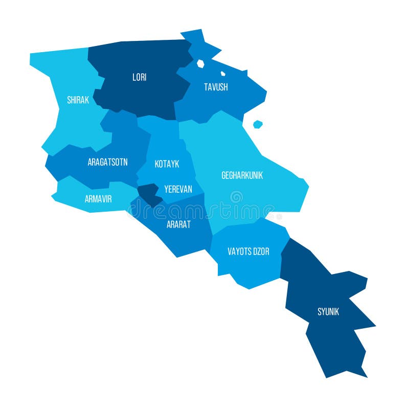 Armenia higt detailed map with subdivisions Vector Image