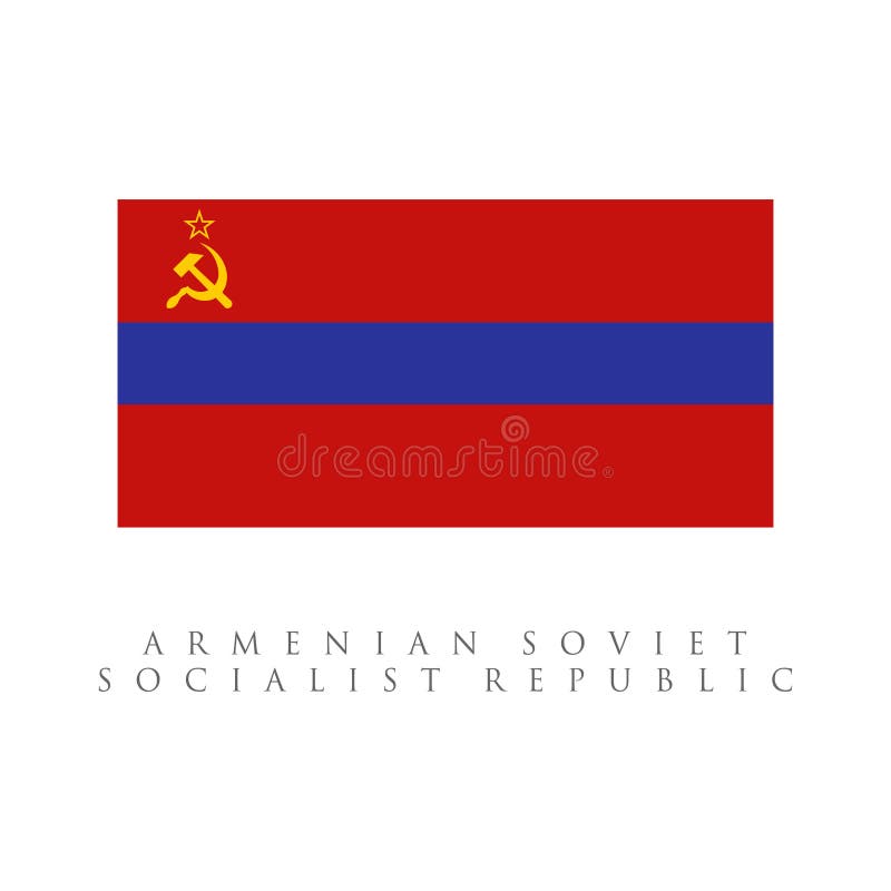 Armenian Soviet Socialist Republic Flag. Isolated on White Background