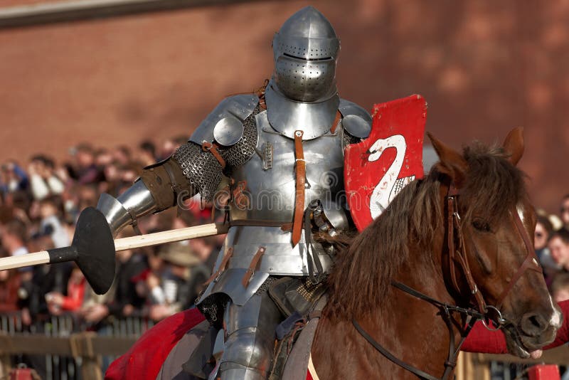 Armored knight participating in jousting royalty free stock images Armored knight participating in jousting royalty free stock images