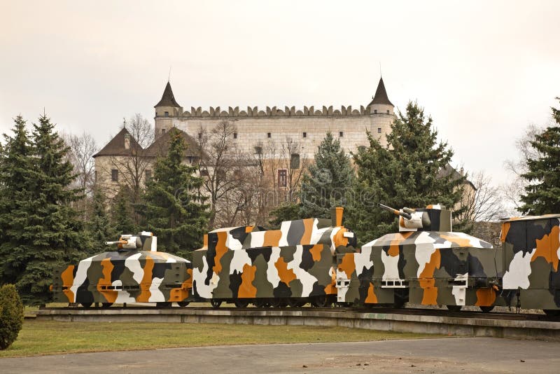 Armored train Hurban in Zvolen. Slovakia