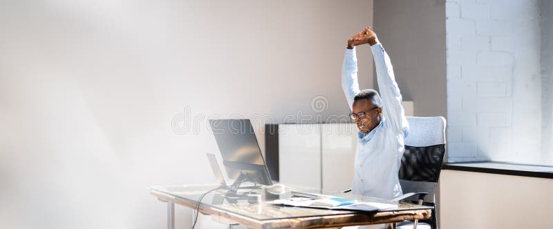 Man Stand Stretch Office Stock Photos Free & RoyaltyFree Stock