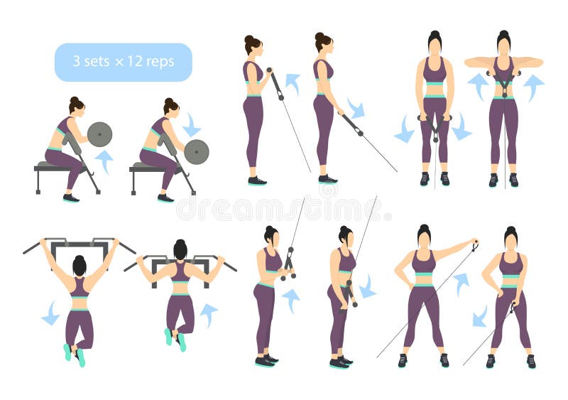 Set Of Cardio Exercise For Slim Arms Workout Or Weight Training