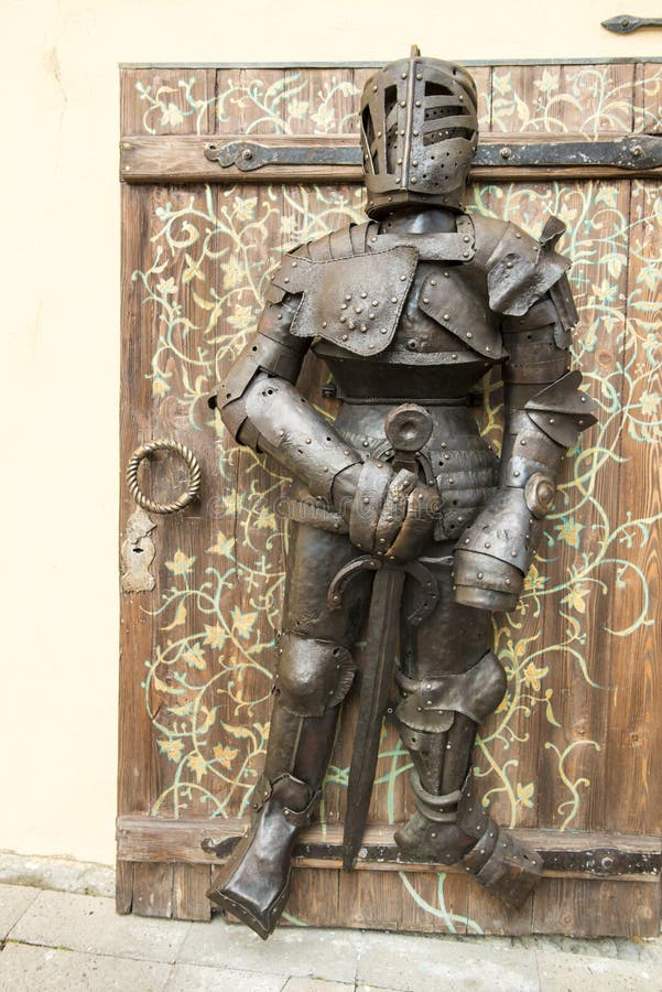 Knights armor on a door in Tallinn, Estonia. Knights armor on a door in Tallinn, Estonia