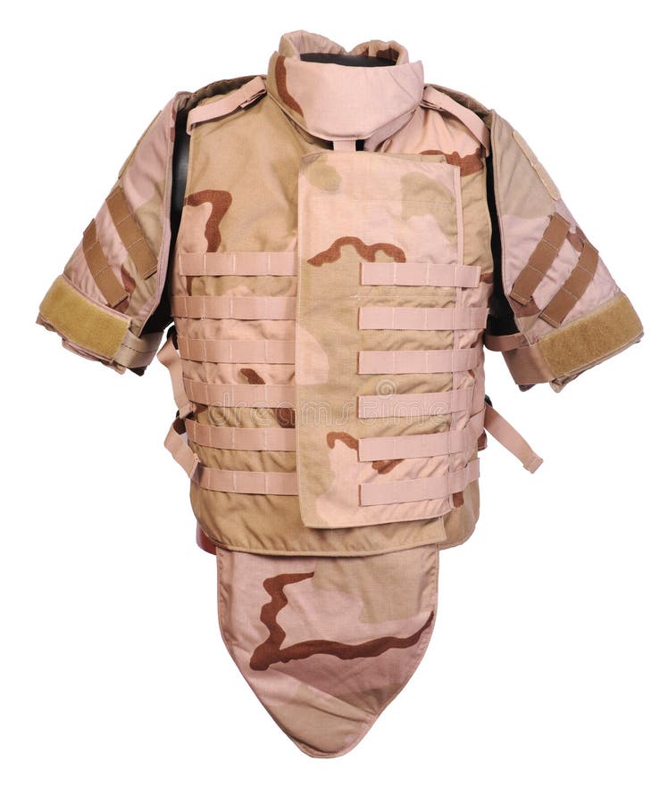 Desert camouflage American military inteceptor body armour as used in Afghanistan and Iraq. Desert camouflage American military inteceptor body armour as used in Afghanistan and Iraq.