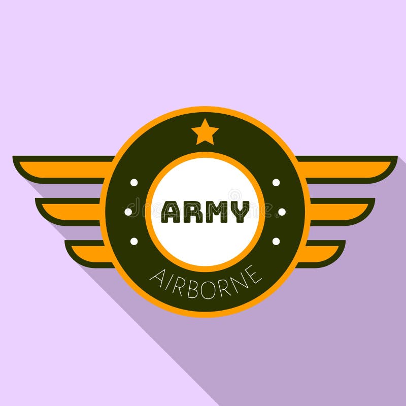 Army airborn logo, flat style