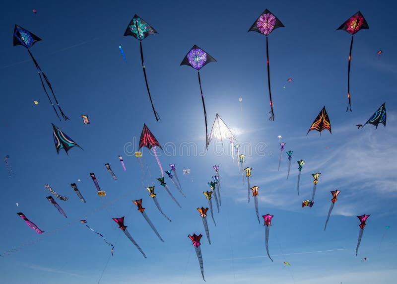 An Army of Kites in the Sky Stock Photo Image of kite, clouds 127928870