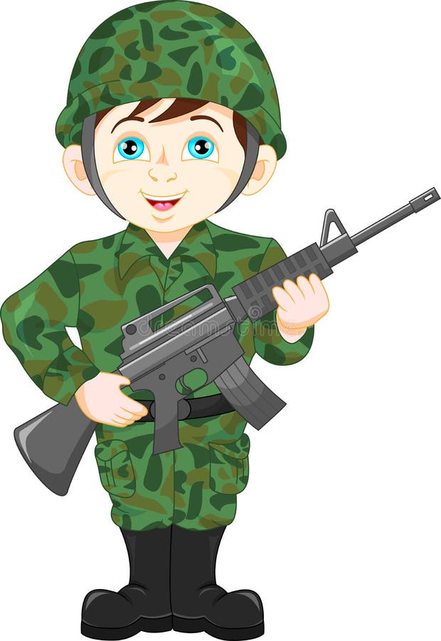 Army soldier boy posing stock vector. Illustration of doodle 57745534