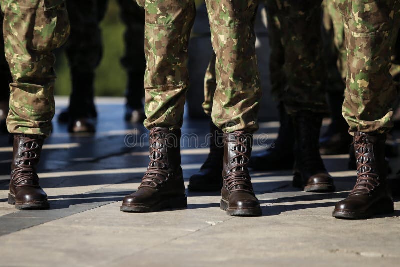 Army Soldiers Uniforms and Boots Stock Image - Image of leather, troop ...