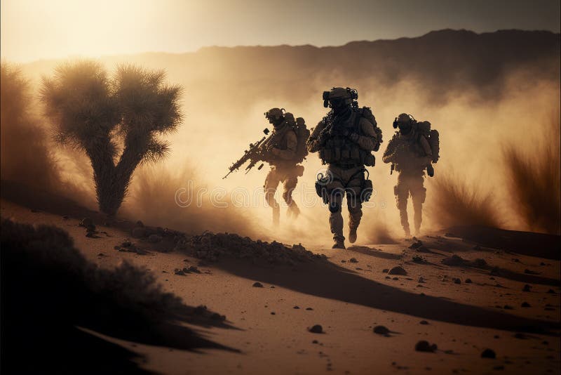 Army Special Forces Running Stock Illustration Illustration of