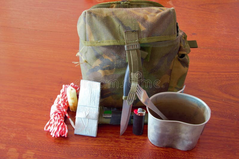 Survival Kit - Army and Bushcraft Kit with Tin Mug, Mug, Candle