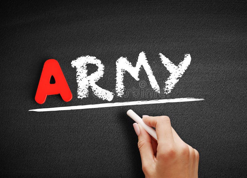 Army text on blackboard stock image. Image of commando 197933031