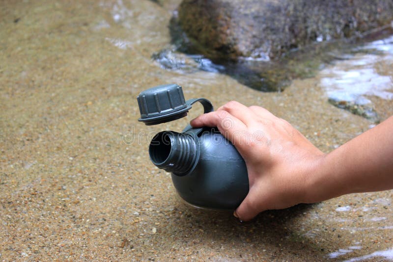Water Canteen and Dog Tag stock image. Image of battalion 32226285