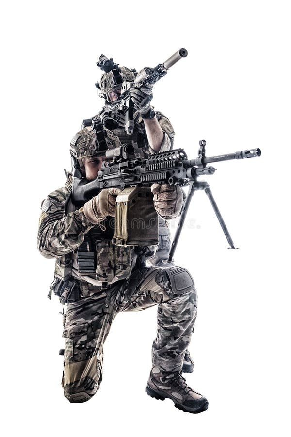 Armékommandosoldater i fältlikformig royaltyfria bilder Armékommandosoldater i fältlikformig royaltyfria bilder