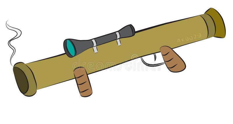 Armă lansatoare de rachete bazooka cu tintă optică stock illustration