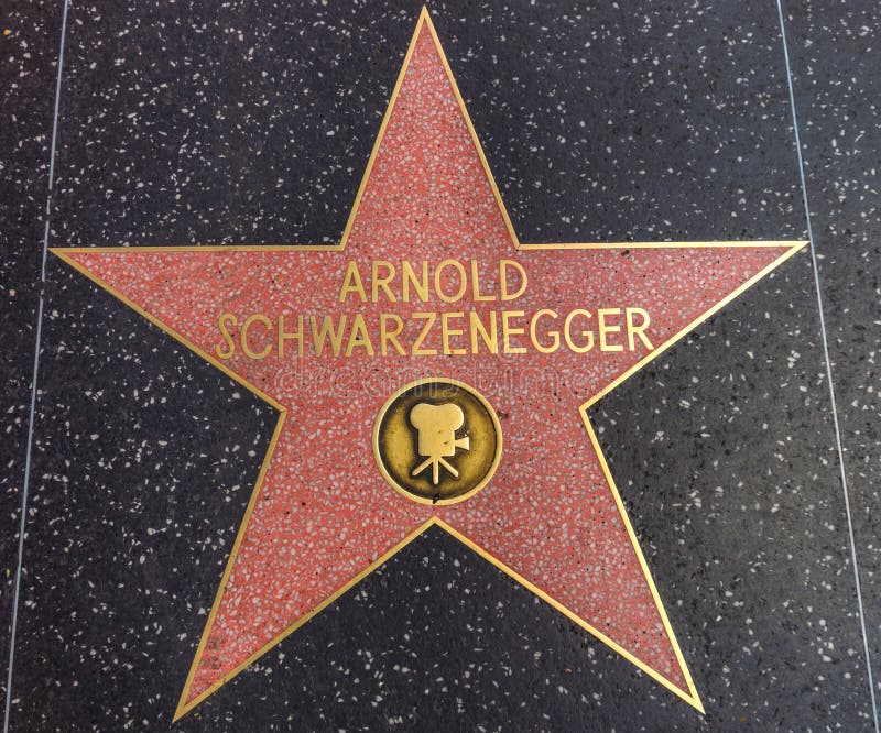 Arnold Schwarzenegger-ster op de Gang van Bekendheid stock afbeelding Arnold Schwarzenegger-ster op de Gang van Bekendheid stock afbeelding
