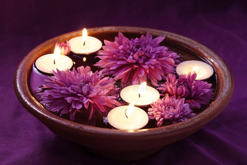 Aroma Bowl with Candles and Flowers