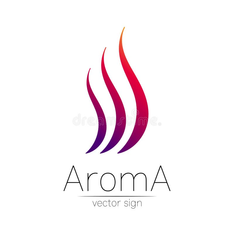 Aroma Creative Vector Symbol. Perfume Element, Smoke Cigarette Hot