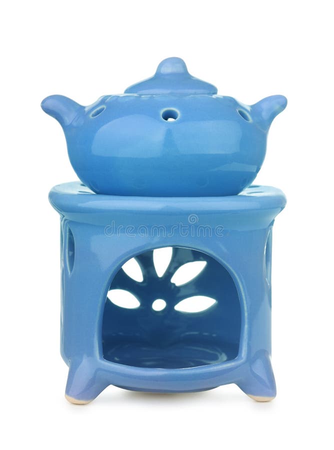 Oil Burner with Scented Oil Isolated Stock Photo Image of black