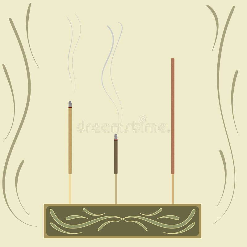 Aroma Sticks on a Stand with a Pattern Stock Vector Illustration of