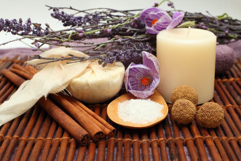 Aromatherapy Candles and Cinnamon Stock Image Image of medicine