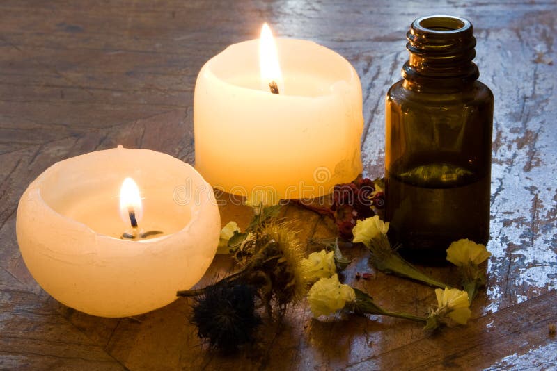 Aromatherapy Candles and Cinnamon Stock Image Image of medicine