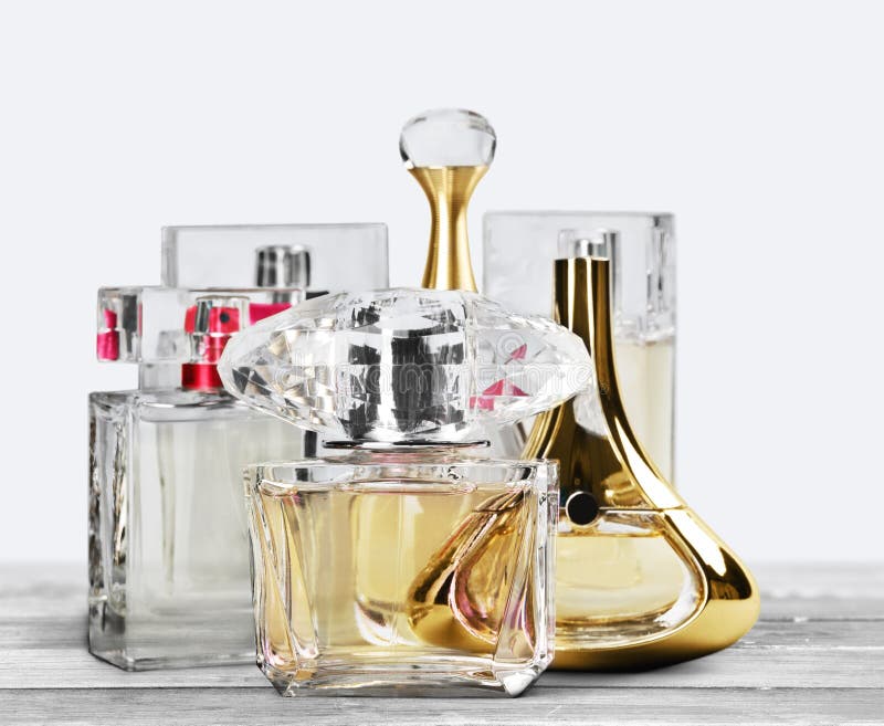 Aromatic Perfume Bottles on Background Stock Photo Image of fragrance