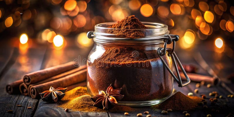 Aromatic Brown Spice in un Jar Exquisite Culinary Detail Perfetto per l'ispirazione della cucina royalty illustrazione gratis