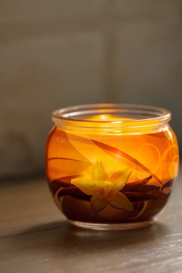 Aromatic Candle in a Glass Jar Stock Image Image of gift