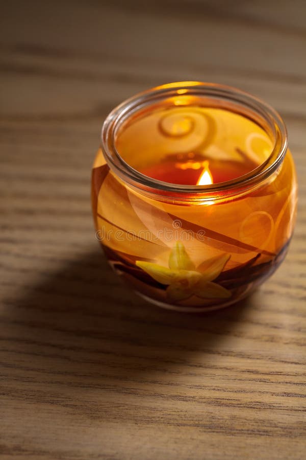 Aromatic Candle in a Glass Jar Stock Image Image of gift, decoration