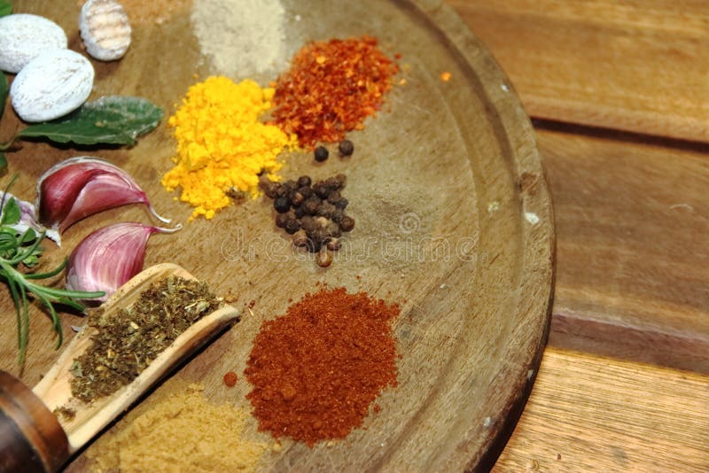 Aromatic Herbs Spices and Kitchen Condiments Stock Photo Image of