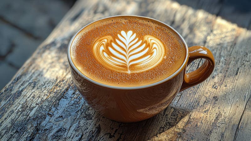 Aromatyczna latte Art Idealny puchar kawy royalty ilustracja
