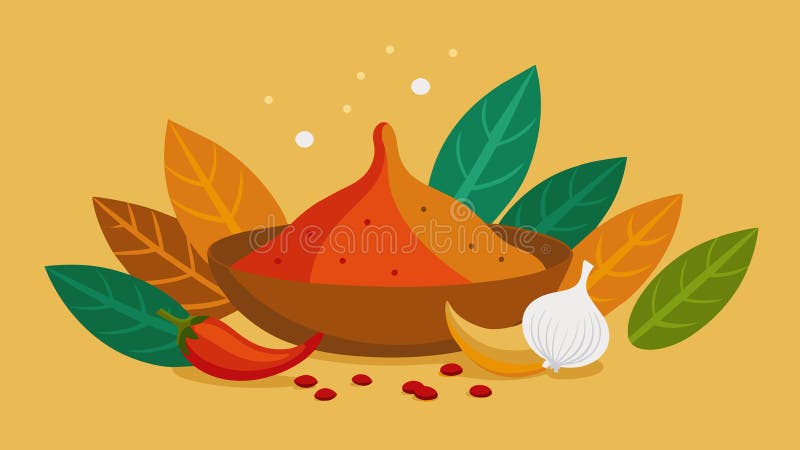 Aromatyczną mieszankę ew, w tym paprykę i czosnek dodającą zapachowe kopnięcie do światła i fluffy andean quinoa ilustracji
