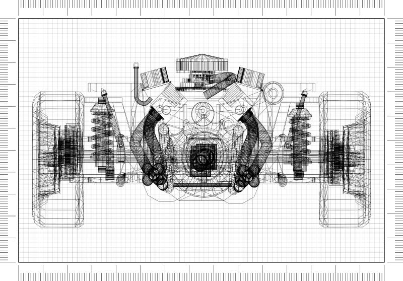 Arquitecto Blueprint ilustración del vector Arquitecto Blueprint ilustración del vector
