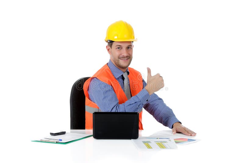 Arquitecto caucásico atractivo acertado del hombre imagen de archivo