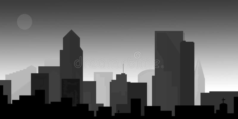 Arquitectura da cidade da baixa no crepúsculo ilustração stock Arquitectura da cidade da baixa no crepúsculo ilustração stock