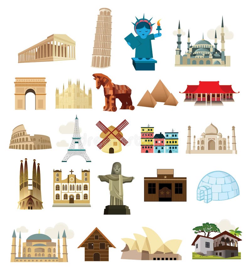 Arquitectura del viaje en todo el mundo libre illustration Arquitectura del viaje en todo el mundo libre illustration