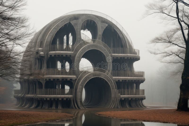 Arquitectura enigmática. estructuras envueltas en misterio. Arquitectura enigmática : estructuras envueltas en misterio ai generado