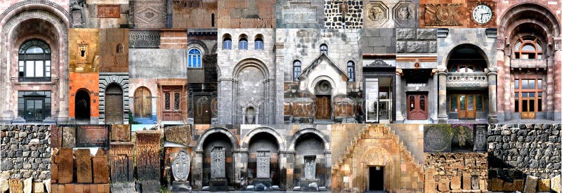 Arquitectura horizontal Armenia del collage