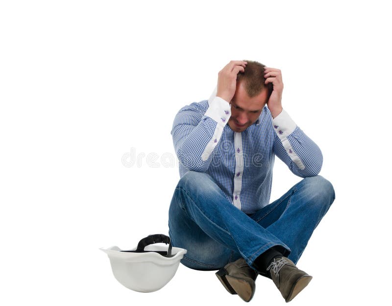 Arquiteto, construtor ou coordenador de desespero imagem de stock