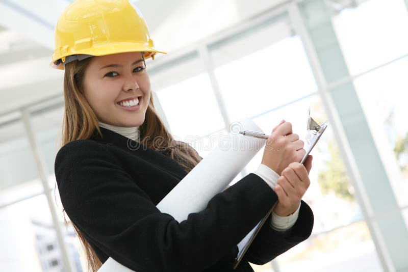 Arquiteto da mulher imagem de stock royalty free Arquiteto da mulher imagem de stock royalty free