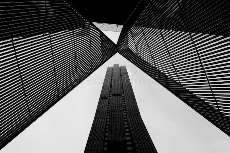Arquitetura de Melbourne CBD em preto e branco fotografia de stock royalty free