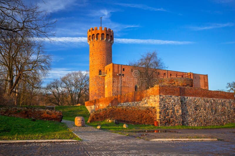 Arquitetura do castelo Teutonic medieval em Swiecie imagem de stock Arquitetura do castelo Teutonic medieval em Swiecie imagem de stock