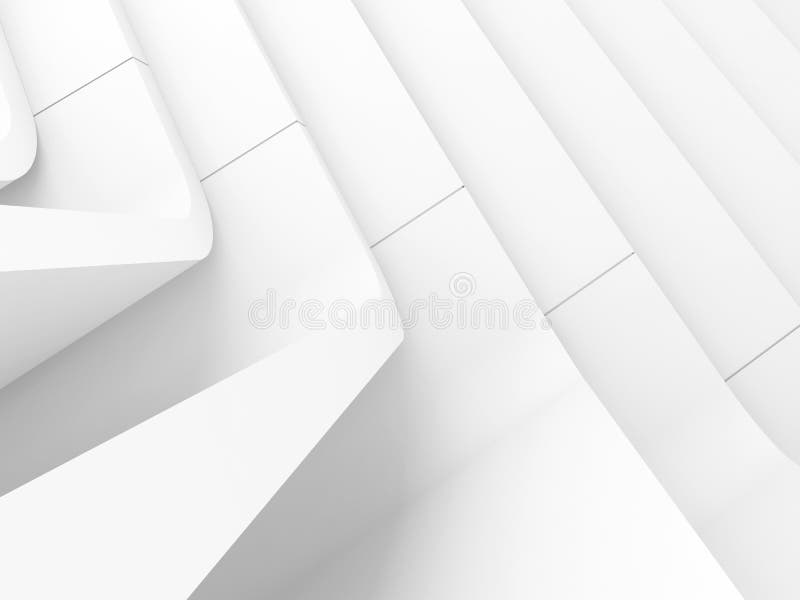 Arquitetura moderna abstrata branca, arte 3d ilustração royalty free