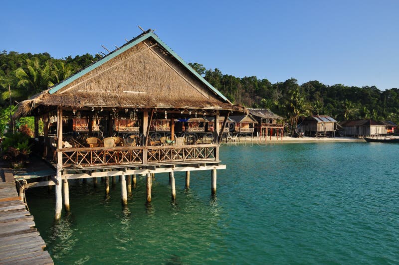 Arquitetura tradicional, ilha de Koh Rong, Camboja fotos de stock Arquitetura tradicional, ilha de Koh Rong, Camboja fotos de stock