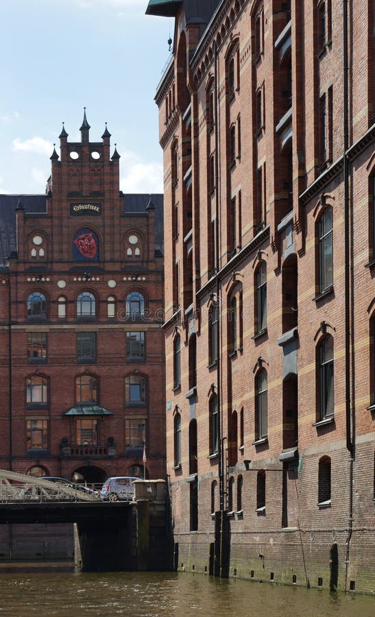 Arquitetura velha de HafenCity Hamburgo - Alemanha fotografia de stock royalty free