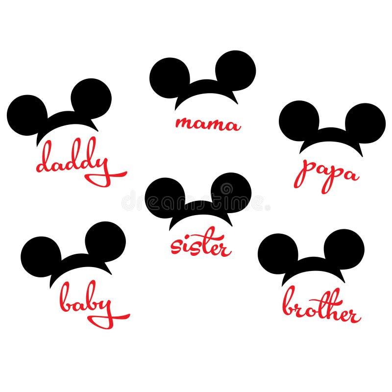 Arquivo do corte da imagem do vetor da família da cabeça do rato de Mickey Mouse Minnie