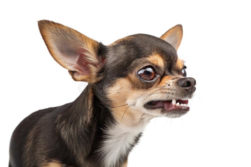 Arrabbiato chihuahua isolato sullo sfondo bianco generato da ai royalty illustrazione gratis