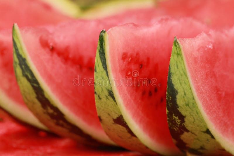 Arranged slices of watermelon stock photos Arranged slices of watermelon stock photos