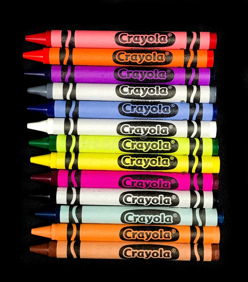 Box of Crayola Crayons on a Black Backdrop Editorial Image - Image of  crayons, decorate: 121758055